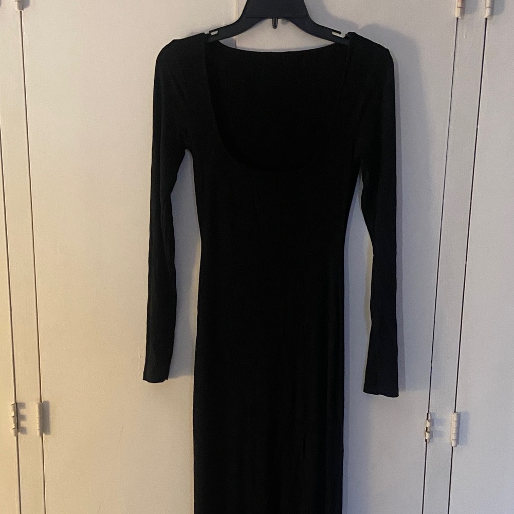 SKIMS Classic Black Long Sleeve Dress. Dress tag cut off. Worn/washed only once